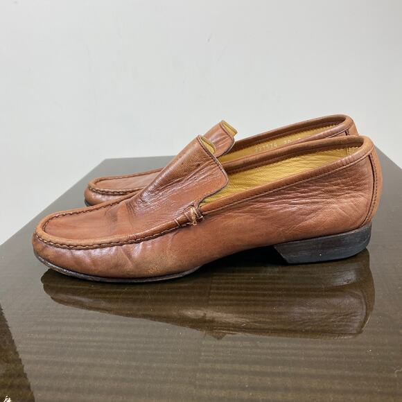 Moreschi Leather Loafers Slip On Shoes Men's 8 Made in Italy - Picture 5 of 10